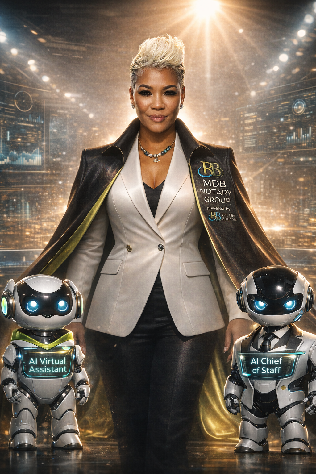 De'Chelle Beckham with AI robots